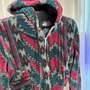 Vintage 80s 90s Aztec Southwestern Tribal Gorpcore Fleece Pullover Jacket XL